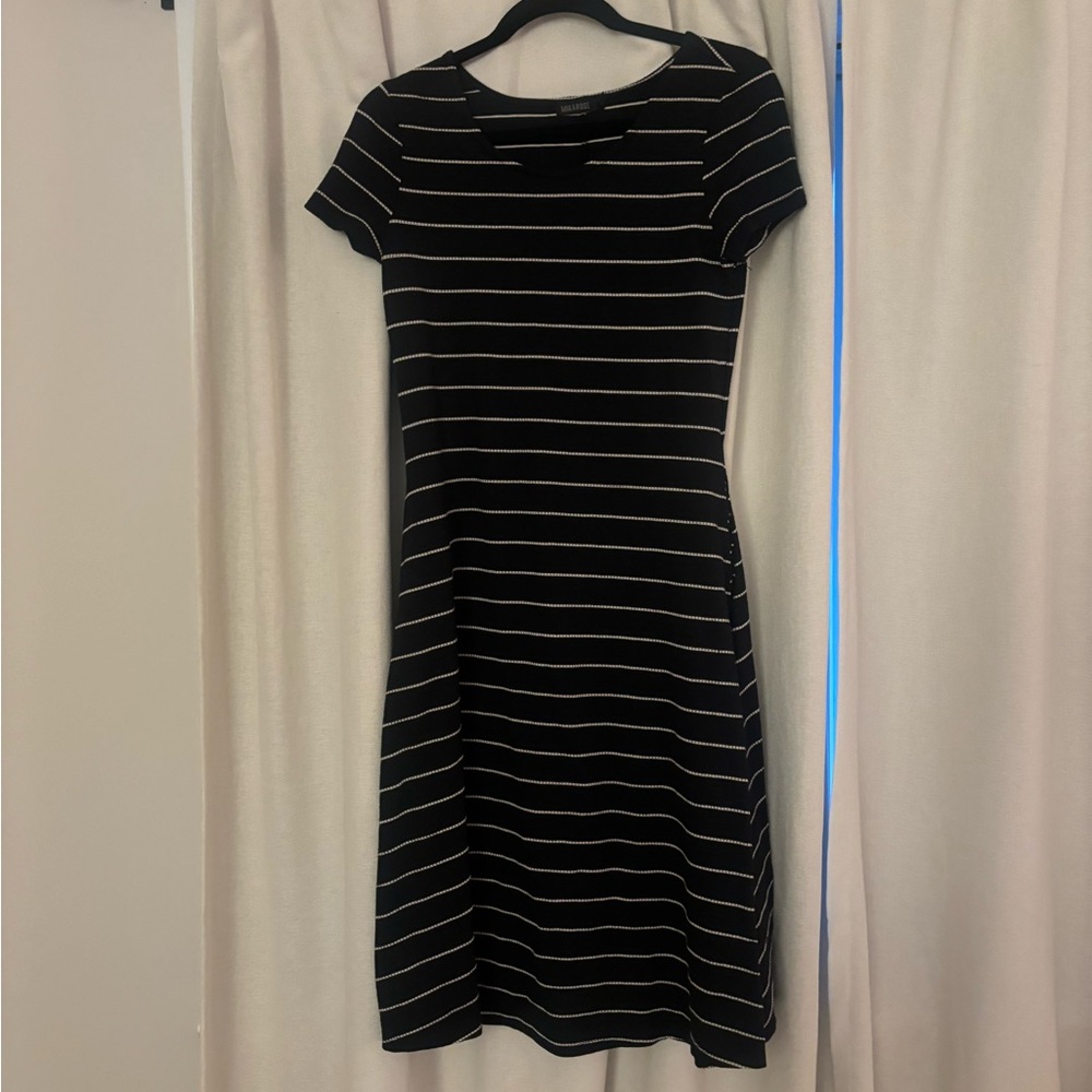 Mikarose Black and White Sheath Midi Dress